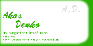 akos demko business card